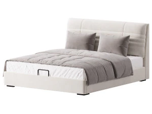 Beige Upholstered Modern Headboard 3D Model