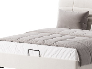 Beige Upholstered Modern Headboard Modèle 3D
