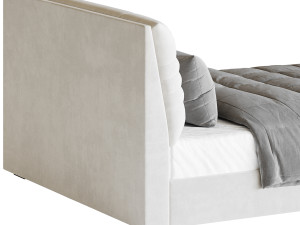 Beige Upholstered Modern Headboard Modèle 3D