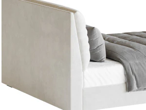 Beige Upholstered Modern Headboard 3D Model
