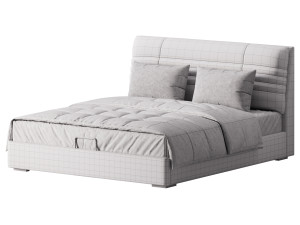 Beige Upholstered Modern Headboard Modèle 3D
