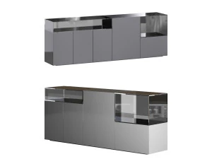 검은 유리 찬장 3D 모델