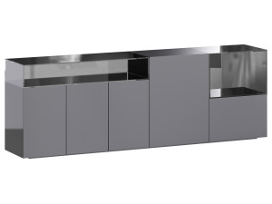 Black glass sideboard Model 3D