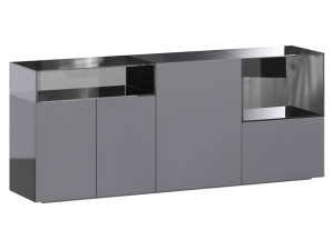 Black glass sideboard Model 3D