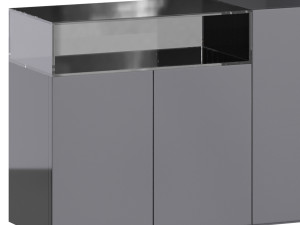 Black glass sideboard Model 3D