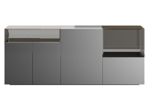 Black glass sideboard Model 3D