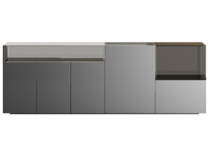 Black glass sideboard Model 3D