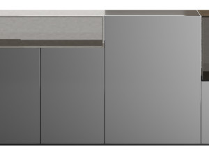 Black glass sideboard Model 3D