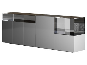 Black glass sideboard Model 3D