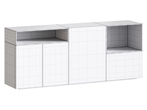 Black glass sideboard Model 3D