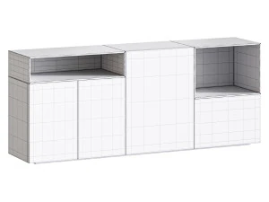 Black glass sideboard 3D Model