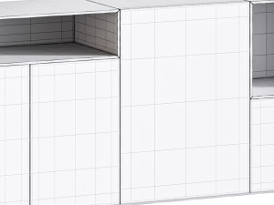 Black glass sideboard Model 3D