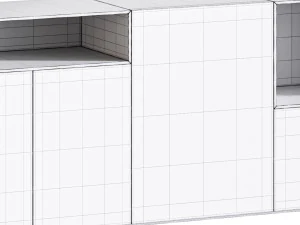 Black glass sideboard 3D Model