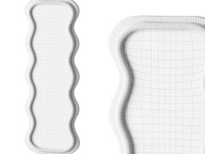 BOJOY Full Length Irregular Wavy Mirror 3D-Modell