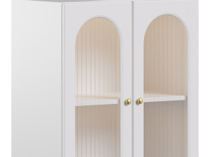 Cabinet Included White Closed Back Wooden Standard Bookcase 3D 모델