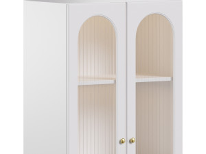 Cabinet Included White Closed Back Wooden Standard Bookcase 2 3D Модель