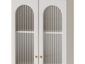 Cabinet Included White Closed Back Wooden Standard Bookcase 2 3D Модель