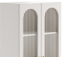 Cabinet Included White Closed Back Wooden Standard Bookcase 2 3D Модель