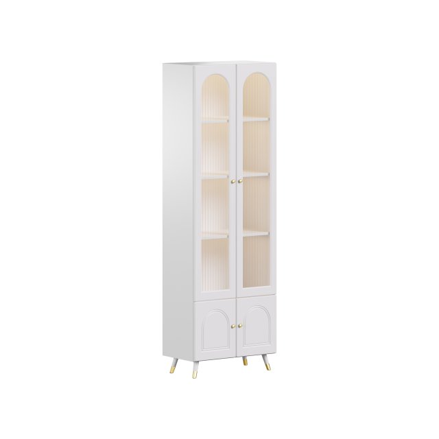 Cabinet Included White Closed Back Wooden Standard Bookcase 3 3D Модель .c4d .max .obj .3ds .fbx .stl .blend 