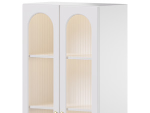 Cabinet Included White Closed Back Wooden Standard Bookcase 3 3D Модель