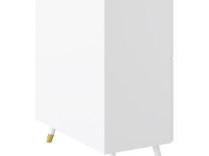 Cabinet Included White Closed Back Wooden Standard Bookcase 3 3D Модель