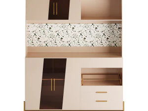 Arm&aacute;rio com prateleiras altas para cozinha Modelo 3D
