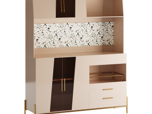 Cabinet with high shelves for the kitchen 3D मॉडल