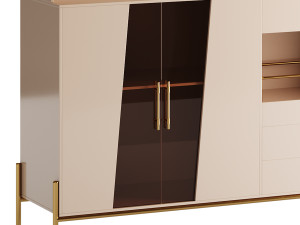 Cabinet with high shelves for the kitchen 3D मॉडल