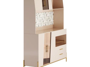 Arm&aacute;rio com prateleiras altas para cozinha Modelo 3D