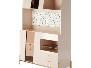 Arm&aacute;rio com prateleiras altas para cozinha Modelo 3D