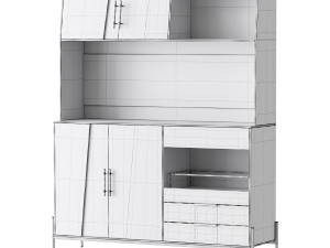 Cabinet with high shelves for the kitchen 3D मॉडल
