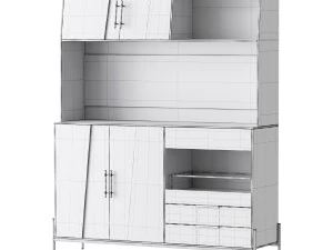 Arm&aacute;rio com prateleiras altas para cozinha Modelo 3D