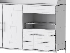 Cabinet with high shelves for the kitchen 3D मॉडल