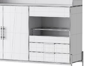 Arm&aacute;rio com prateleiras altas para cozinha Modelo 3D