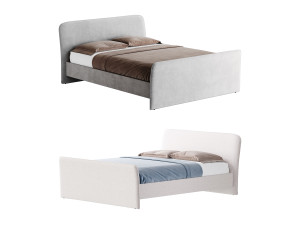 CAMERANO CREAM UPHOLSTERED QUEEN SLEIGH BED 3Dモデル