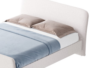 CAMERANO CREAM UPHOLSTERED QUEEN SLEIGH BED 3D Модель