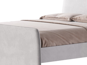 CAMERANO CREAM UPHOLSTERED QUEEN SLEIGH BED 3D Модель