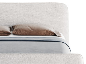 CAMERANO CREAM UPHOLSTERED QUEEN SLEIGH BED 3D Модель