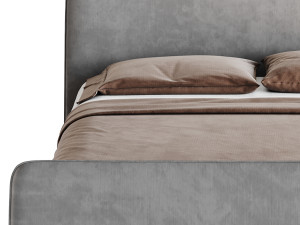 CAMERANO CREAM UPHOLSTERED QUEEN SLEIGH BED 3D Модель