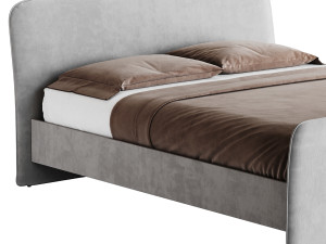 CAMERANO CREAM UPHOLSTERED QUEEN SLEIGH BED 3D Модель