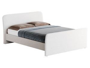 CAMERANO CREAM UPHOLSTERED QUEEN SLEIGH BED 3D Модель