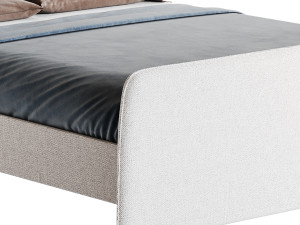 CAMERANO CREAM UPHOLSTERED QUEEN SLEIGH BED 3D Модель