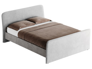 CAMERANO CREAM UPHOLSTERED QUEEN SLEIGH BED 3D Модель