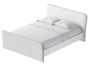 CAMERANO CREAM UPHOLSTERED QUEEN SLEIGH BED 3D Модель