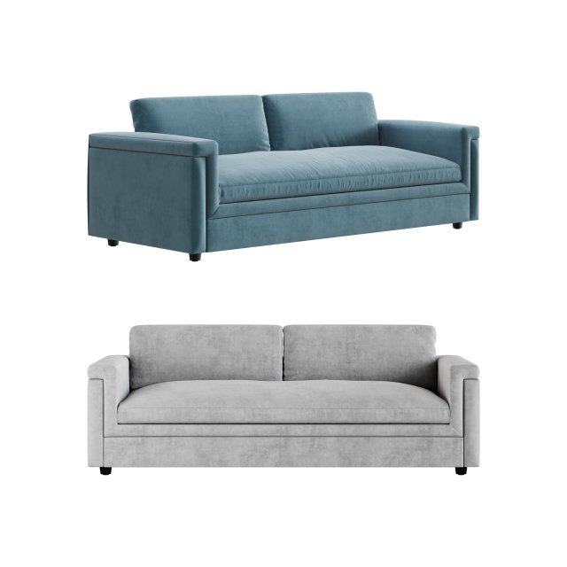 CEVA LIGHT BLUE PERFORMANCE VELVET SLEEPER SOFA 3Dモデル .c4d .max .obj .3ds .fbx .stl .blend 