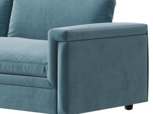 CEVA LIGHT BLUE PERFORMANCE VELVET SLEEPER SOFA 3Dモデル