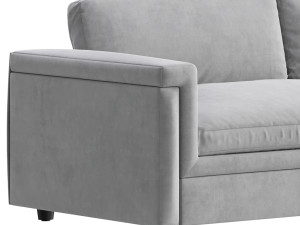 CEVA LIGHT BLUE PERFORMANCE VELVET SLEEPER SOFA 3Dモデル
