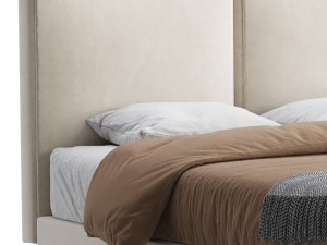 Clara White Suede Fabric Modern Bed 3D Модель