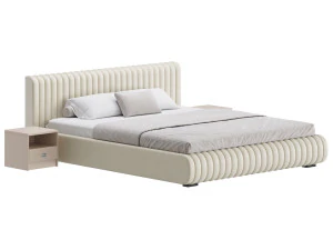 Contemporary Fabric Solid Color Standard Bed I 3D Model