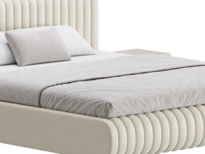 Contemporary Fabric Solid Color Standard Bed I 3D Model